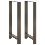 vidaXL Salontafelpoten 2 st 60x(110-111) cm staal naturel, Huis en Inrichting, Tafelonderdelen, Verzenden, Nieuw