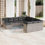 vidaXL 12-delige Loungeset met kussens poly rattan, Verzenden, Nieuw, Rotan, Loungeset