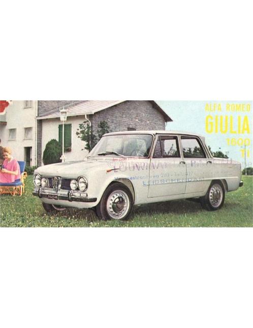 1963 ALFA ROMEO GIULIA 1600 TI BROCHURE ENGELS, Boeken, Auto's | Folders en Tijdschriften, Alfa Romeo