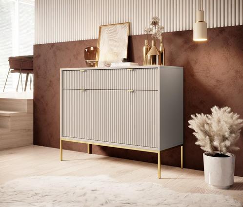 Dressoir beige goud 104x39x83 cm opbergkast hotel chique, Huis en Inrichting, Kasten | Dressoirs, 25 tot 50 cm, Nieuw, 100 tot 150 cm