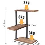 3-laags houten hoekplank met metalen frame, Verzenden, Nieuw