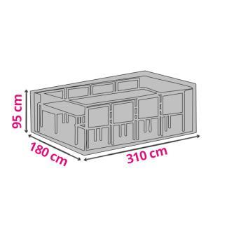 Tuinsethoes | Rechthoekig | 310 x 180 x 95 cm (PP, Grijs), Tuin en Terras, Tuinmeubel-accessoires, Nieuw, Verzenden