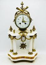 Klok Neoklassiek Brons, Marmer - 1850-1900, Antiek en Kunst, Antiek | Klokken