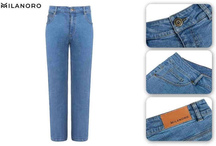 2dekans | Milanoro - Stijlvolle jeansbroek voor heren -, Kleding | Heren, Spijkerbroeken en Jeans, Zo goed als nieuw, Ophalen of Verzenden