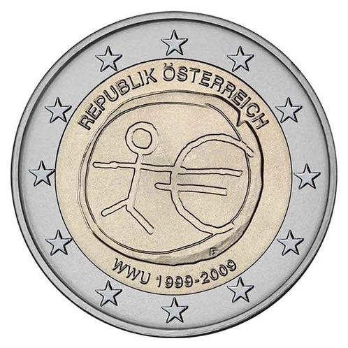 Oostenrijk 2 Euro 10 Jaar EMU 2009, Postzegels en Munten, Munten | Europa | Euromunten, Verzenden