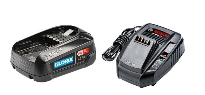 Gloria Gloria bosch starterset accu met lader 18 v 2,5 ah, Tuin en Terras, Overige Tuin en Terras, Nieuw, Verzenden