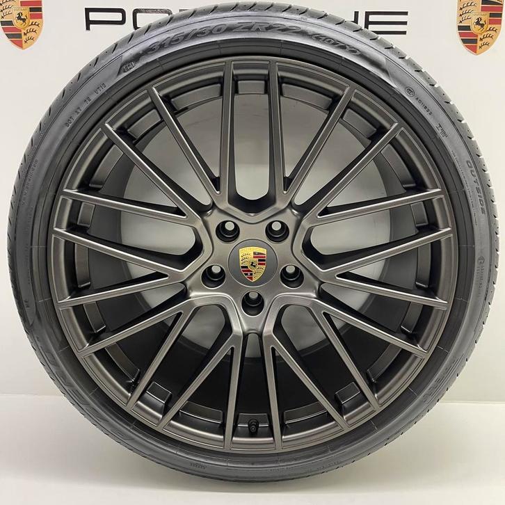 Porsche Cayenne (E3) 22inch RS Spyder Titanium met  banden, Auto-onderdelen, Banden en Velgen, Overige maten, 315 mm, Personenwagen