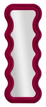 WANDSPIEGEL EMILY VELVET FUCHSIA CM 60X6X160 ( AFMETING, Huis en Inrichting, Woonaccessoires | Spiegels, Ophalen of Verzenden