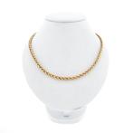 18 krt. Gouden vossenstaart schakel collier | 40,5 cm, Ophalen of Verzenden, Gebruikt, Overige kleuren, Goud