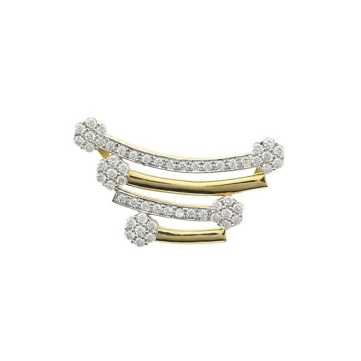 Gouden fantasie hanger met zirconia; Altinbas, Sieraden, Tassen en Uiterlijk, Bedels, Gebruikt, Overige merken, Goud, Ophalen of Verzenden