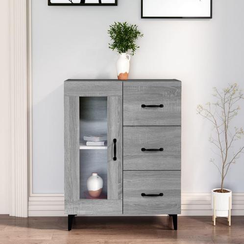 vidaXL Dressoir 69,5x34x90 cm bewerkt hout grijs sonoma, Huis en Inrichting, Kasten | Dressoirs, 25 tot 50 cm, Nieuw, 50 tot 100 cm