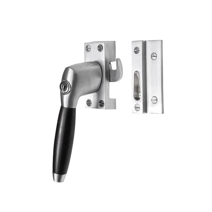 Raamsluiting mat nikkel met slot Klassiek links - voor dr..., Doe-het-zelf en Verbouw, Hang- en Sluitwerk, Schuif of Grendel, Nieuw