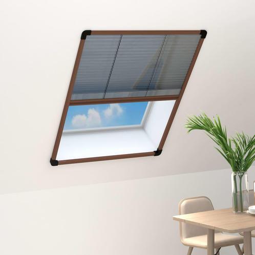 vidaXL Raamhor plissé 80x120 cm aluminium bruin, Huis en Inrichting, Stoffering | Gordijnen en Lamellen, Bruin, Nieuw, Verzenden