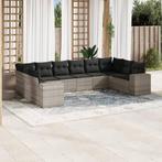 vidaXL 10-delige Loungeset met kussens poly rattan, Verzenden, Nieuw, Rotan, Loungeset