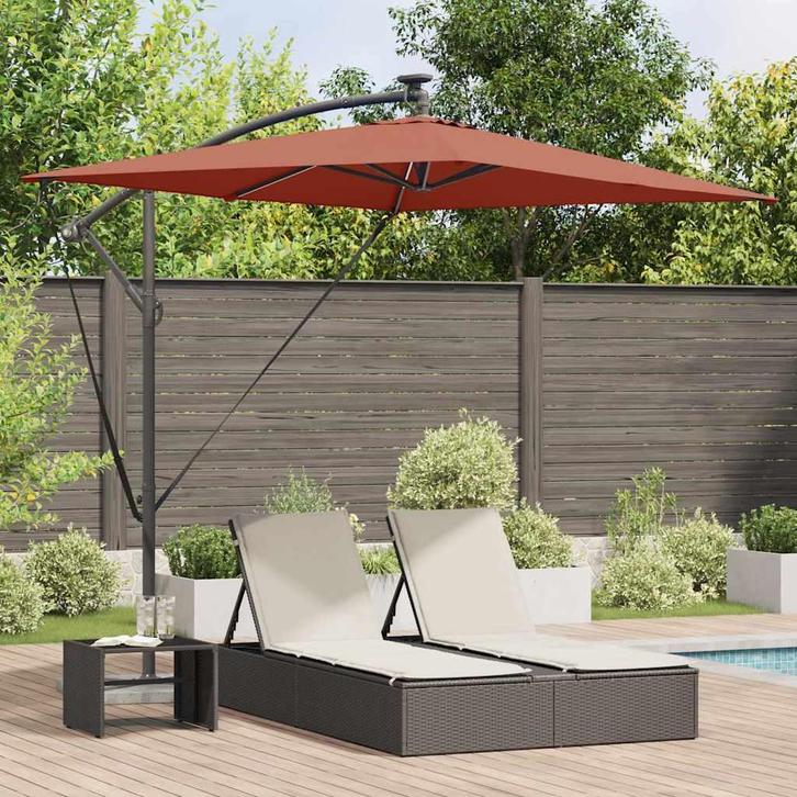 vidaXL Cantilever Banana Parasol Terracotta 294 x 200 x 254, Tuin en Terras, Parasols, Nieuw, 2 tot 3 meter, Verzenden