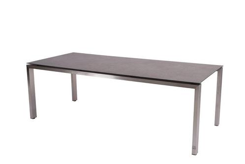 4 Seasons Outdoor Goa tafel RVS met HPL blad dark grey 220, Tuin en Terras, Tuinsets en Loungesets, Ophalen of Verzenden