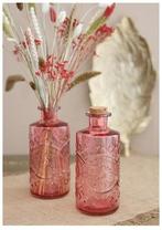 Gekleurde glazen fles berlin soft pink ook geschikt als, Ophalen of Verzenden, Nieuw