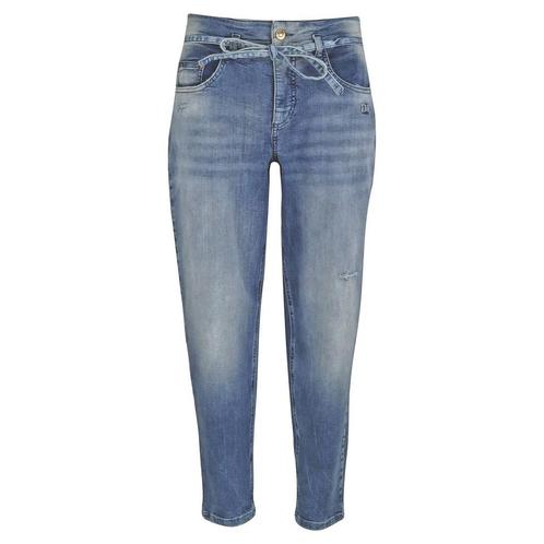 MAC • blauwe Mina jeans destroyed • 36, Kleding | Dames, Broeken en Pantalons, Blauw, Nieuw, Maat 36 (S), Verzenden