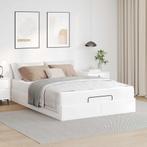vidaXL Bedframe met matras met matras 2 pcs Wit PVC, Huis en Inrichting, Slaapkamer | Bedden, Verzenden, Nieuw, Wit