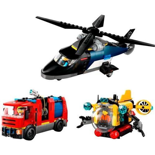 LEGO City 60462 Helikopter Brandweerauto en Onderzeeër Remix, Kinderen en Baby's, Speelgoed | Duplo en Lego, Nieuw, Verzenden