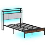 LIVSK Bedframe met Ledverlichting en Oplaadstation - Stevig, Verzenden, Nieuw