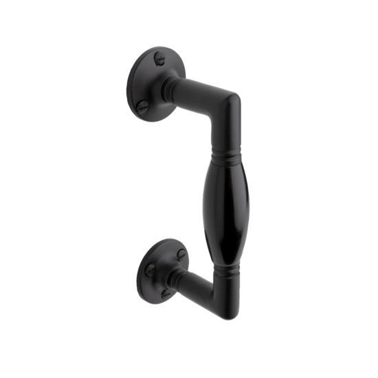 Handgreep klein ronde rozetten - mat zwart, Doe-het-zelf en Verbouw, Hang- en Sluitwerk, Schuif of Grendel, Nieuw, Koper of Messing