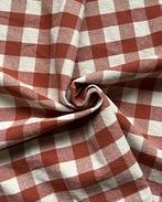 Zware Katoen Ruit Terracotta, Nieuw, Bruin