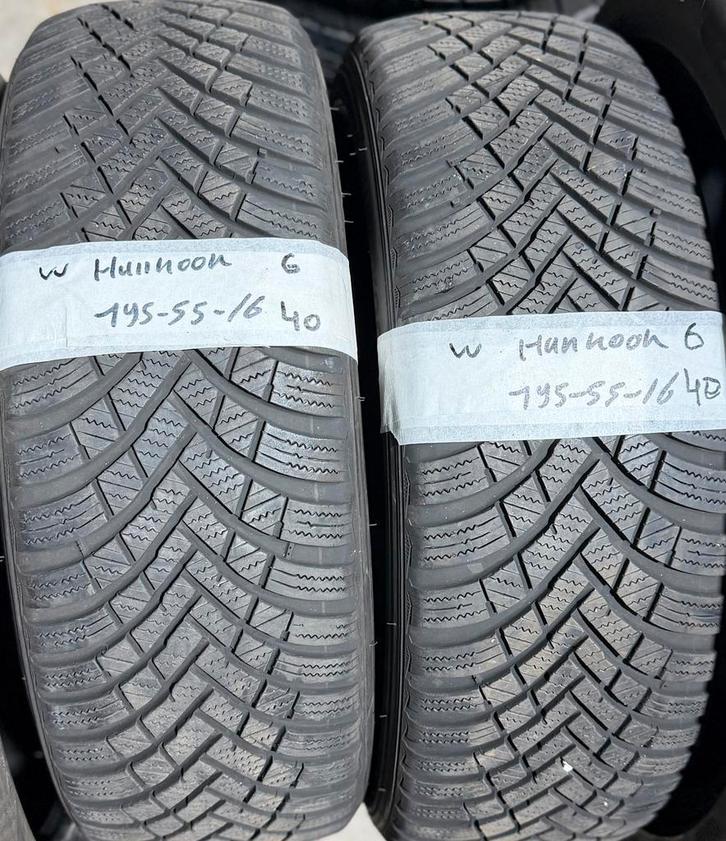 2x195-55-16 Hankook Winter 2x6m €40 Per Band 195 55 16, Auto-onderdelen, Banden en Velgen, 16 inch, Winterbanden, 195 mm, Personenwagen