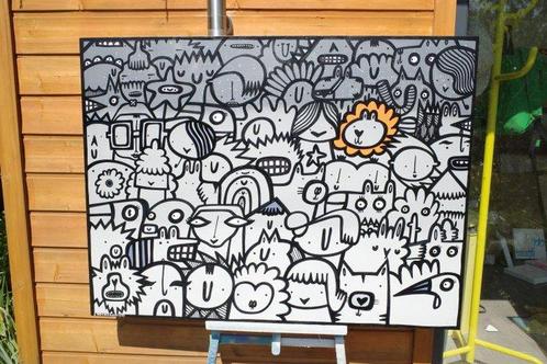 Kev Munday (1986) - Night Sky Lion, Antiek en Kunst, Kunst | Schilderijen | Modern
