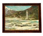 Cesarina Ferrari (1895-1978) - Paesaggio con la neve e torre