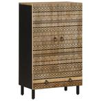 vidaXL Hoge kast 60x33,5x110 cm massief ruw mangohout, Huis en Inrichting, Woonaccessoires | Cd- en Dvd-rekken, Verzenden, Nieuw