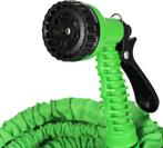 Flexibele Tuinslang - Inc. sproeikop - 45 meter - Groen, Tuin en Terras, Tuinslangen, Verzenden, Zo goed als nieuw