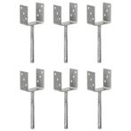 vidaXL Grondankers 6 st 10x6x30 cm gegalvaniseerd staal, Doe-het-zelf en Verbouw, IJzerwaren en Bevestigingsmiddelen, Verzenden