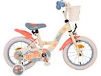 Disney Stitch Kinderfiets - Meisjes - 14 inch - Crème Koraal, Verzenden, Zo goed als nieuw