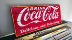 Zeer mooie en oude Coca Cola-naamplaat. - Reclamebord - Hout