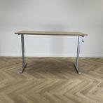 zit-sta slingerbureau, 180x80 cm, natuur-eiken - grijs, Ophalen of Verzenden, Gebruikt, Bureau