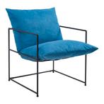 Fauteuil Utsjoki 90x61x70 cm zwart en blauw [en.casa], Huis en Inrichting, Fauteuils, Verzenden, Nieuw