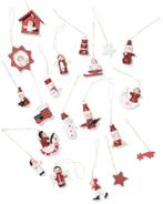HEMA Houten kersthangers rood - 20 stuks, Diversen, Kerst, Verzenden, Nieuw