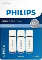 Philips | USB Stick | 32 GB | USB 2.0 | Snow | 3 Stuks, Verzenden, Nieuw