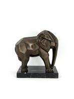 CJ Verhoeff - Beeld, Elephant - 29 cm - Brons, Marmer
