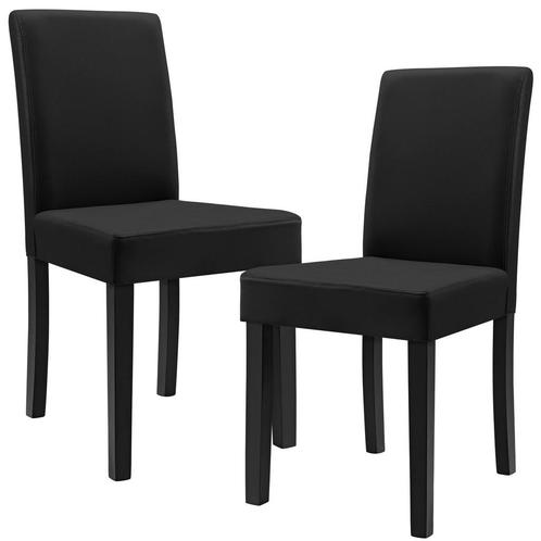 Eetkamerstoel set van 2 Hamburg kunstleer zwart [en.casa], Huis en Inrichting, Stoelen, Nieuw, Verzenden