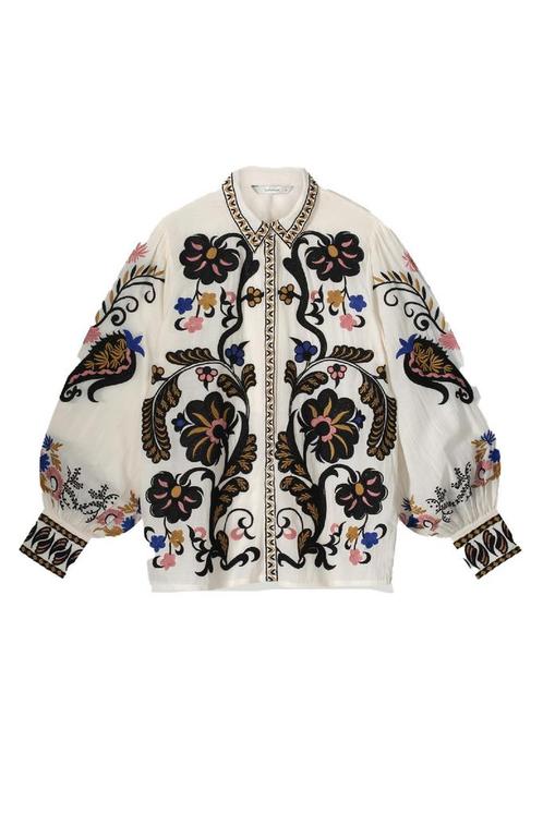 -30% Summum  Summum 2s3195-11939 blouse embroidered voile  m, Kleding | Dames, Blouses en Tunieken, Wit, Nieuw, Verzenden