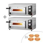 GGM Gastro | (2 stuks) Elektrische pizzaoven - 4+4x 24cm - |, Tuin en Terras, Pizzaovens, Verzenden, Nieuw, GGM Gastro