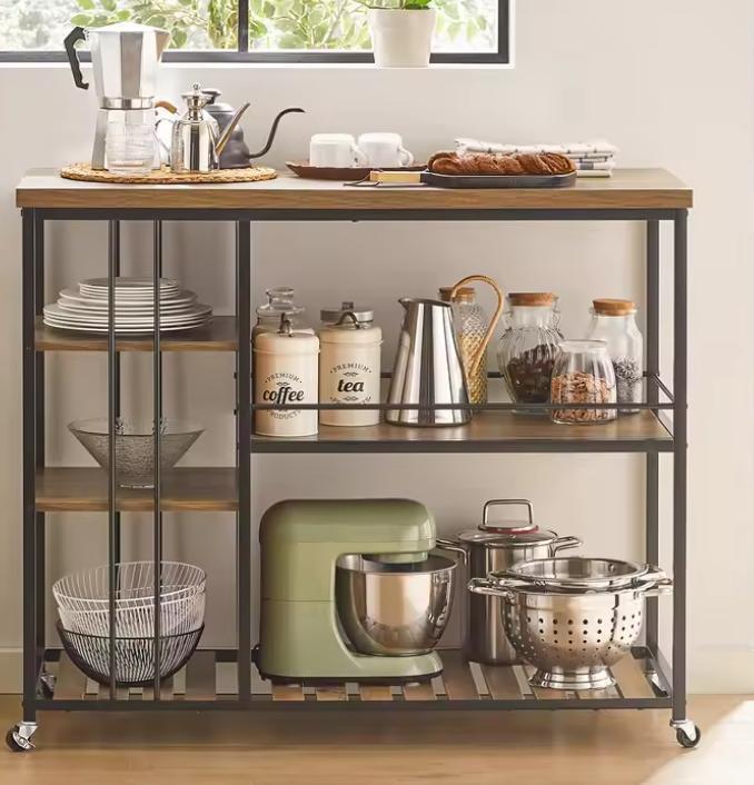 Industriële Keukenwagen 110 cm – 5 Lagen, Wielen & Rem, Huis en Inrichting, Keuken | Keukenelementen, Nieuw, Verzenden