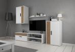 Wandmeubel Bellini - Wit - Eiken Set van 4 - TV-Meubel, Huis en Inrichting, Kasten | Wandmeubels, Verzenden, Nieuw, 25 tot 50 cm