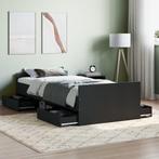 vidaXL Bedframe met hoofd- en voeteneinde zwart 100x200 cm, Huis en Inrichting, Slaapkamer | Bedden, 100 cm, Eenpersoons, Verzenden