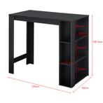 Bartafel Danderyd met 3 planken 120x60x105,5 cm zwart [en.ca, Huis en Inrichting, Tafels | Eettafels, Verzenden, Nieuw