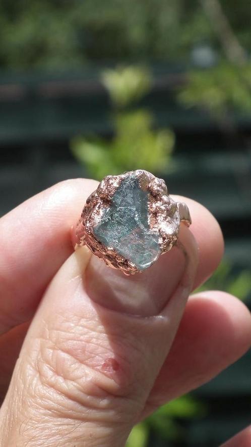 Electroformed Koperen ruwe Celestien ring nu 29.95 EUR !!, Sieraden, Tassen en Uiterlijk, Ringen, Dame of Heer, Met edelsteen