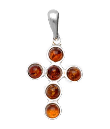 Zilveren Barnsteen kruis kettinghanger, Sieraden, Tassen en Uiterlijk, Kettinghangers, Verzenden