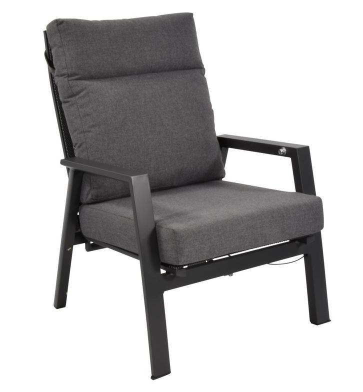 Lounge Tuinstoel – Ohio – Antraciet Aluminium – Lesli Living, Tuin en Terras, Tuinstoelen, Verzenden